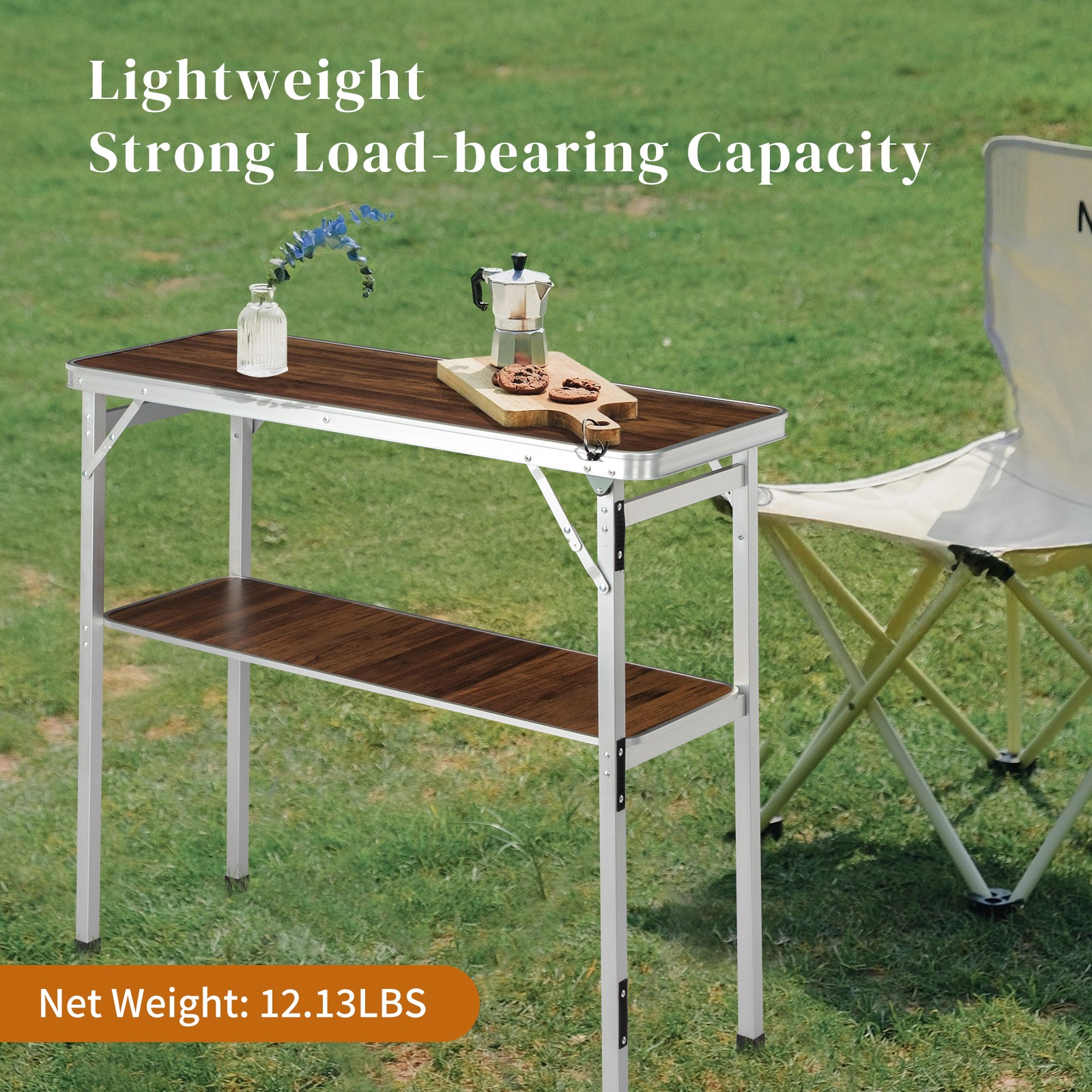 Portable Folding Bar Table With Shelf, Tradeshow Podium Table