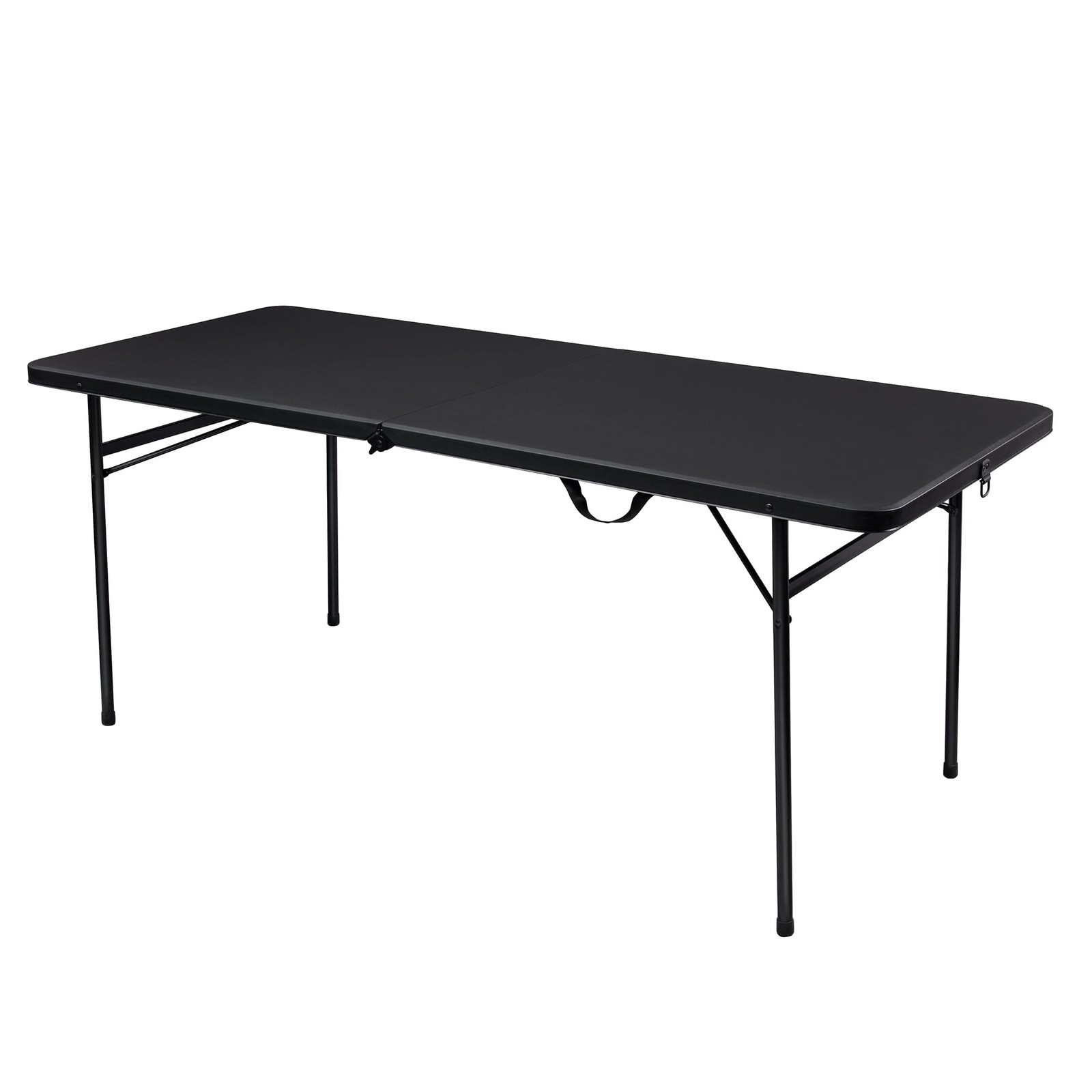 Mainstays 6′ Rectangle Centerfold Folding Table, Black