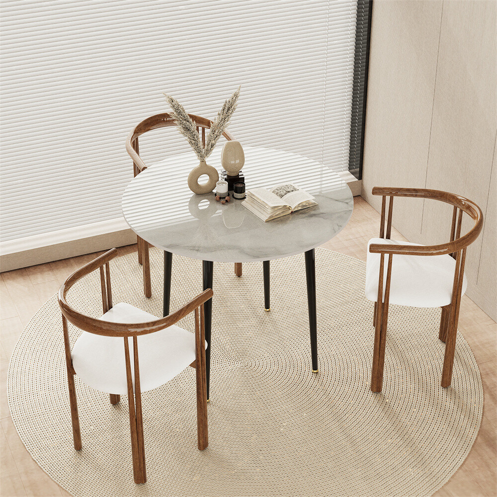 Heavy Duty Dining Table Modern Round 31.5″ Leisure Table for Dining Room Cafe US