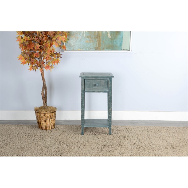 Sunny Designs Marina Sea Grass Wood Side Table