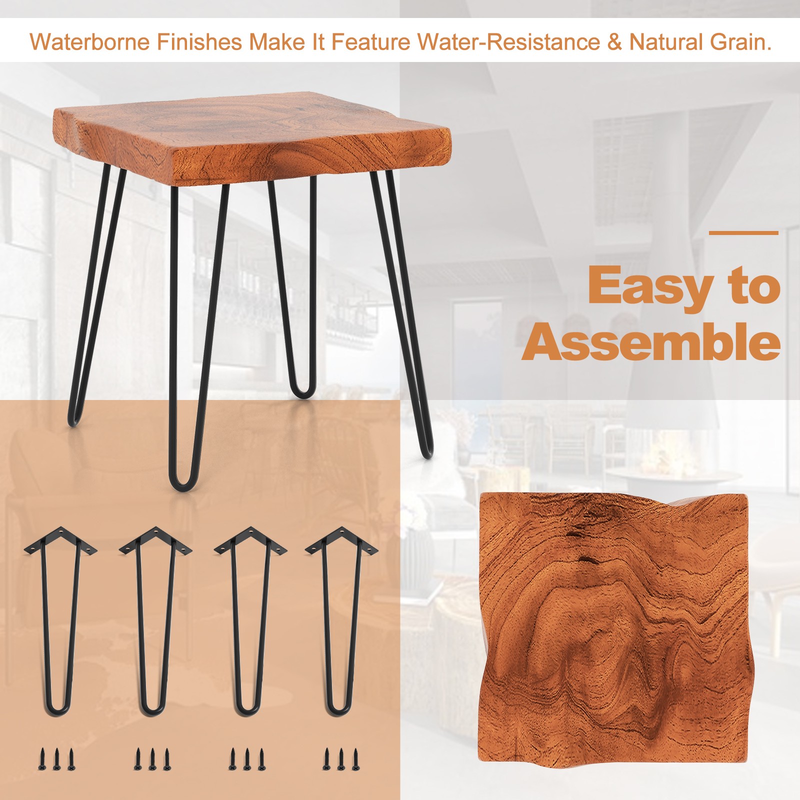 Square End Table Accent Side Table Reclaimed Teak Wood Plant Stand Patio Rustic