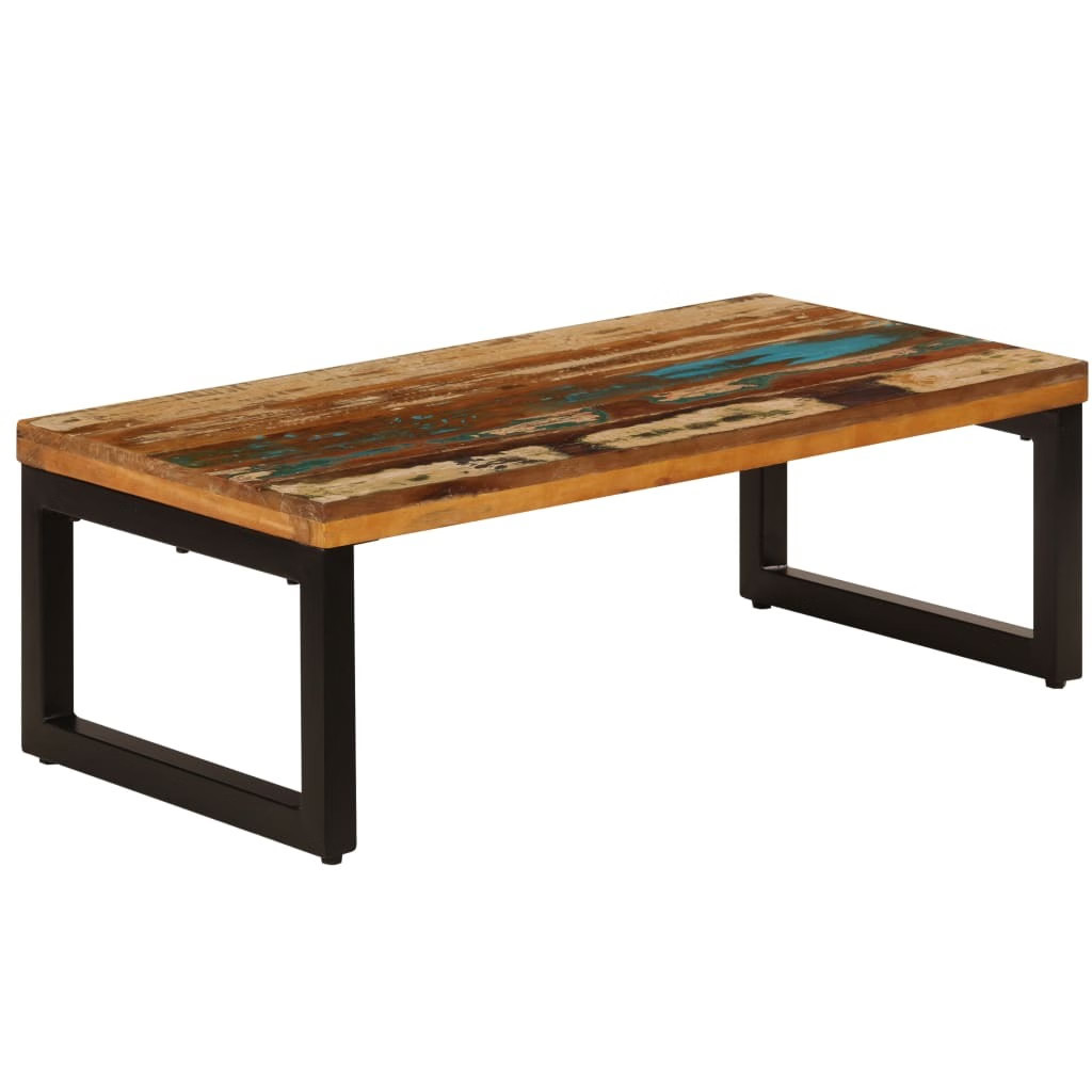 Coffee Table 39.4″x19.7″x13.8″ Solid Reclaimed Wood and Steel