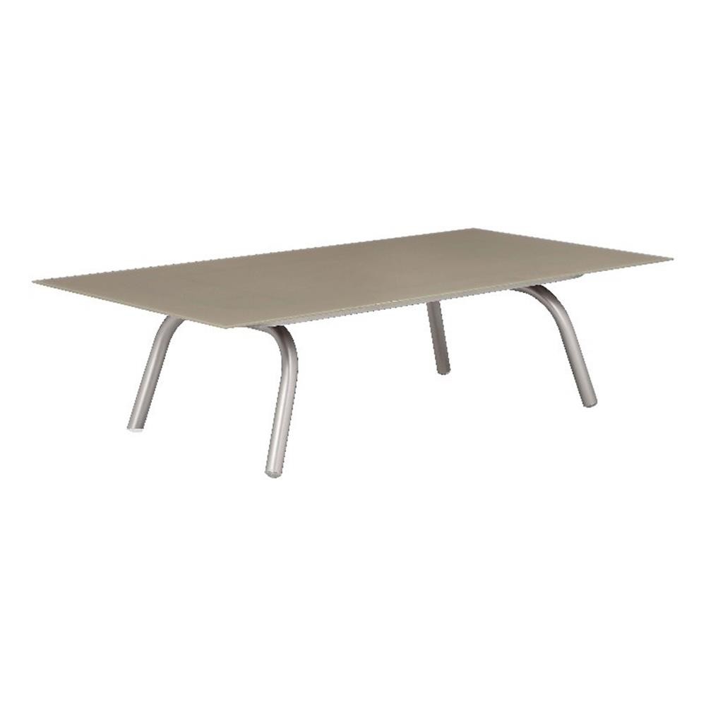 Pemberly Row 13×48″ Modern Aluminum Coffee Table in Slate Gray