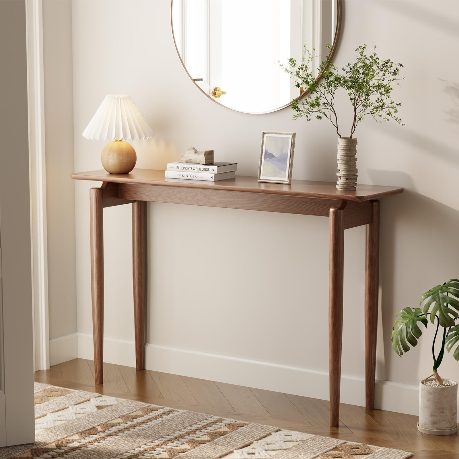Wood Console Table Black Entryway Table, Thin Console Table, Sofa Tables 39.4 in