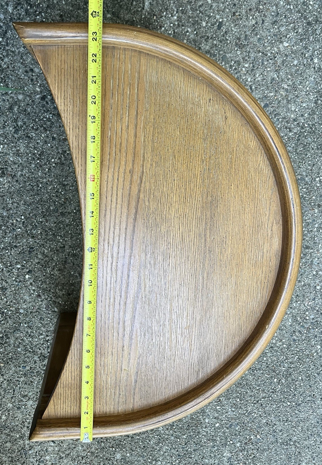 Mid-Century End Table MCM Half Moon Bent Wood By Howard Furniture 16”x24”x18”