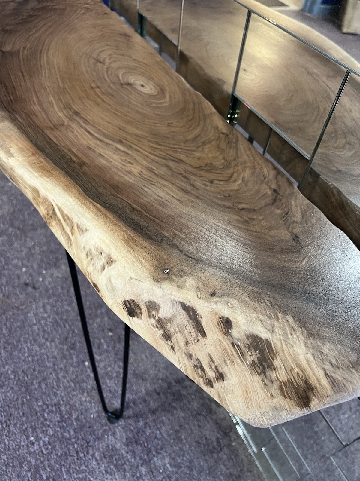 Handcrafted Live Edge Walnut Sofa Table 64” | Solid Wood Console Table