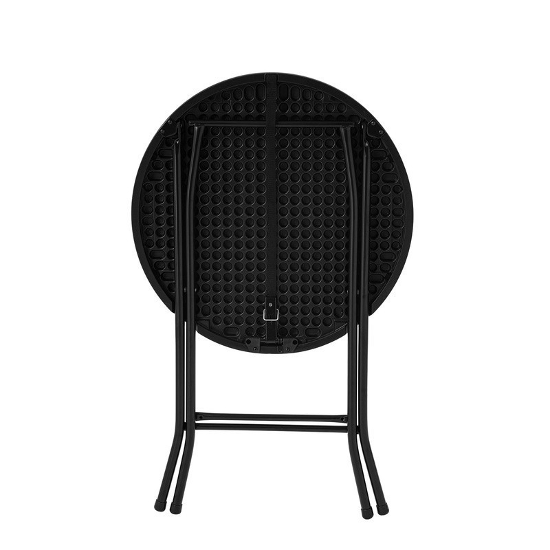 Folding Round Bistro Table Portable Indoor Outdoor Steel Top Seating 2 Adults US