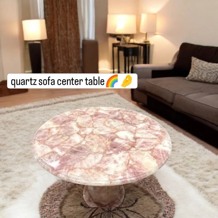 Rose Quartz Center Table Top / Pink Rose Quartz Stones Kitchen Counter Top slabs