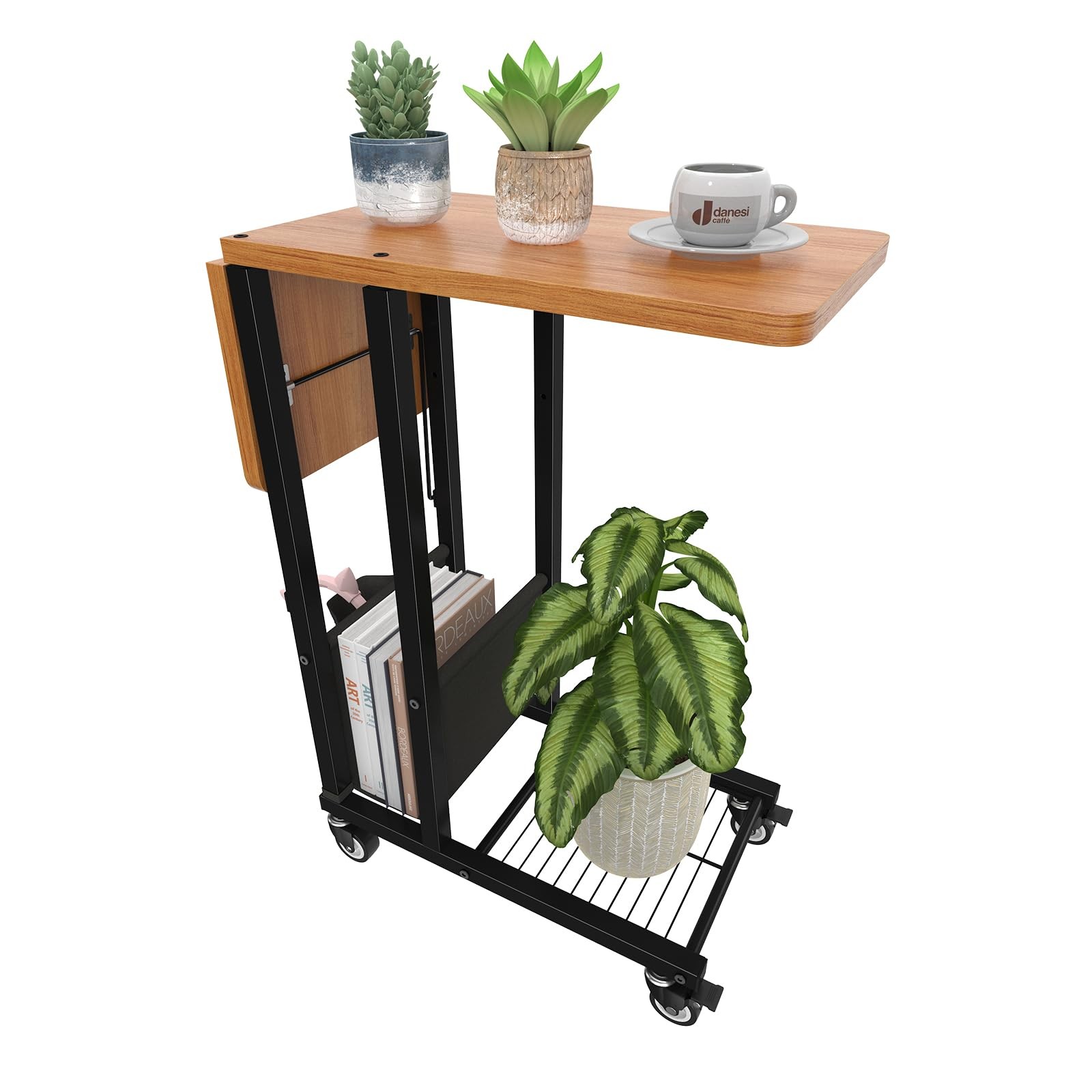 Simple Trending C Shaped End Table, Folding TV Tray Couch Side Table for Sofa…