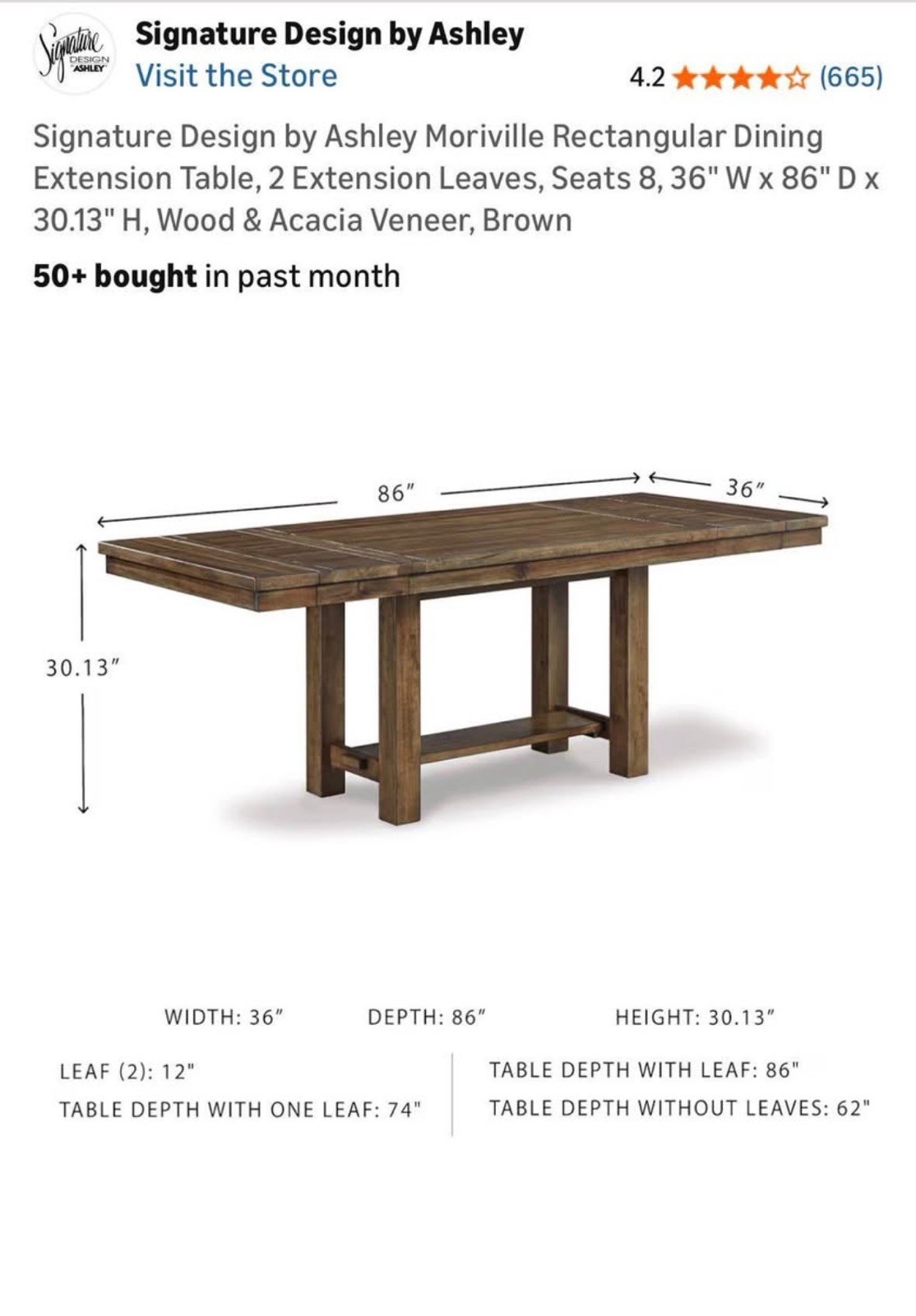 7” Dinning Room Table