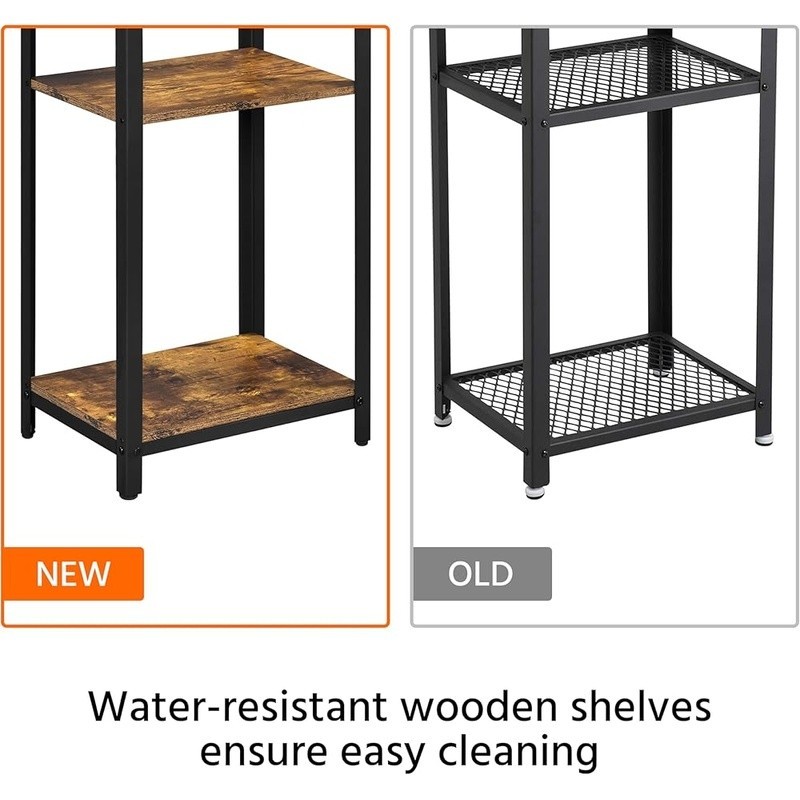 Metal Frame Three Tier Side Table Compact Storage Unit Living Room Bedroom New