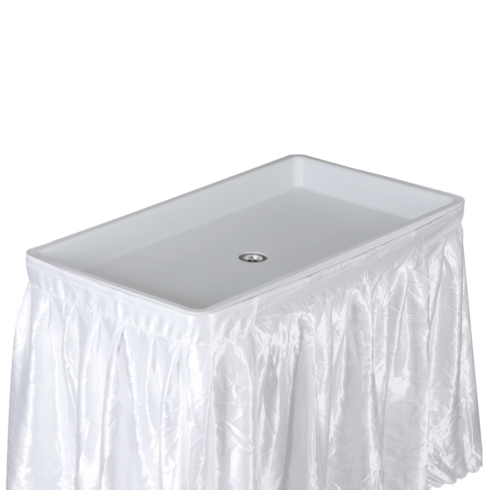 Folding Ice Cooler Table 40.5 inch Outdoor Party Table with Detachable Skirt
