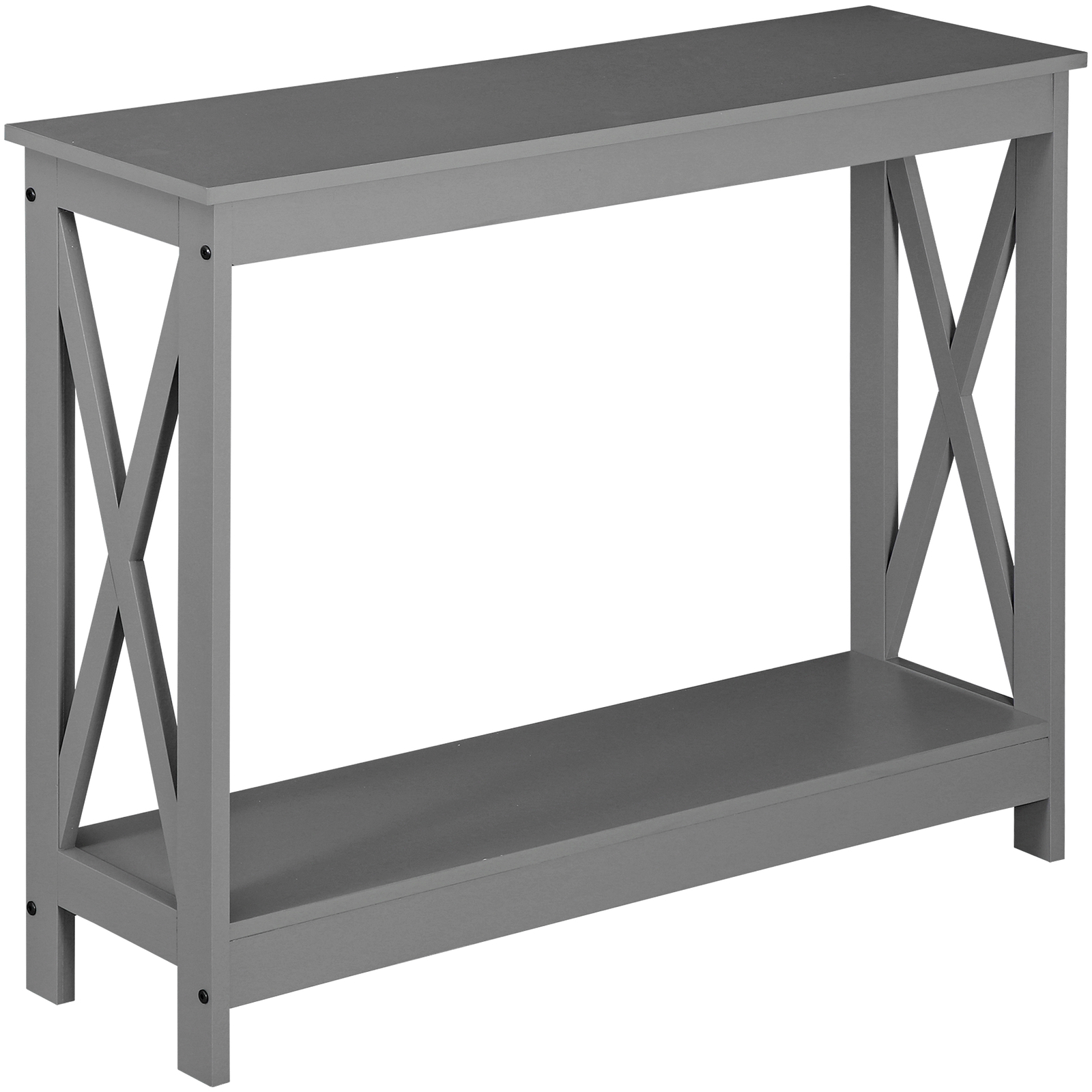 2-Tier Console Table x-Design Entryway Sofa Side Table for Living Room Grey