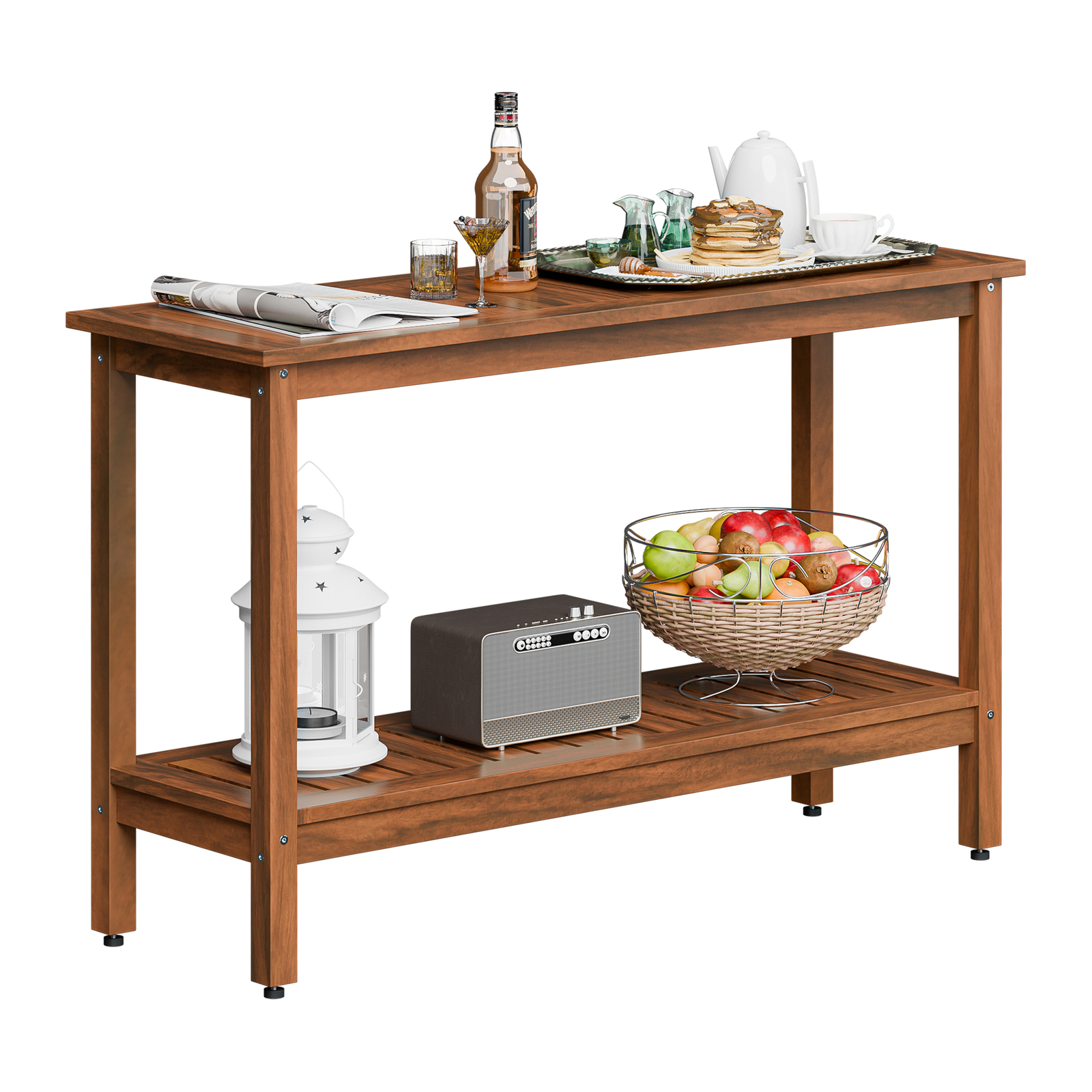 48″ Wooden Outdoor Console Table Patio Buffet & Bar Serving Table Multi-Color