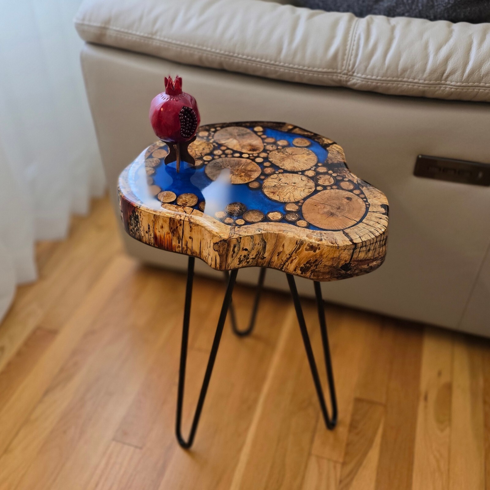 Walnut Live End Table / Side Table / Natural Edge Side Table / Pedestal