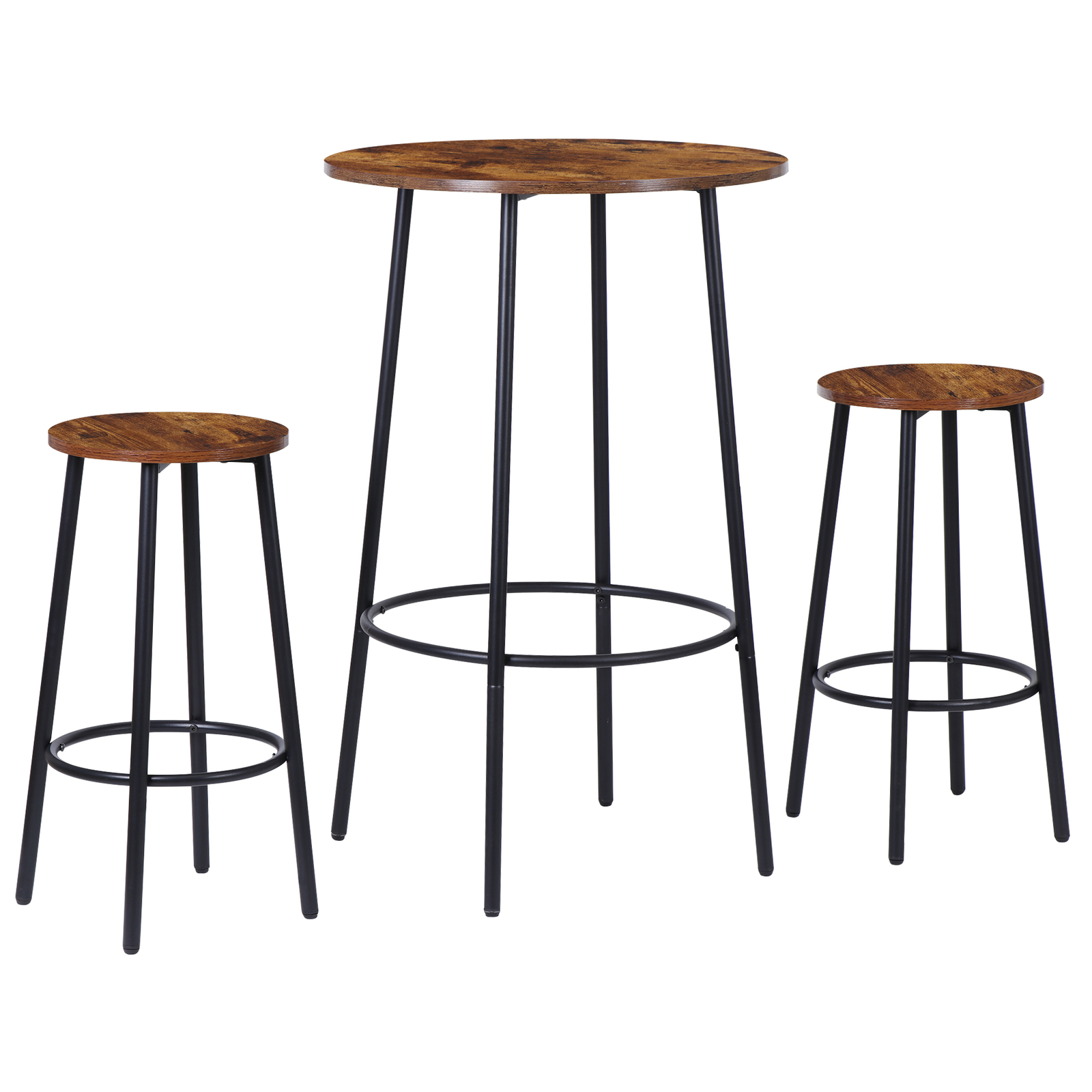 3 Piece Small Round Dining Table Set for Kitchen Breakfast Nook Counter Height