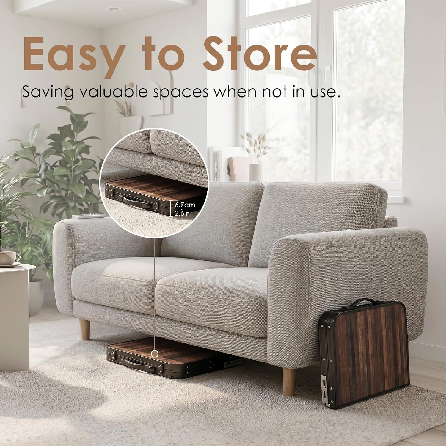 Versatile Portable TV Dinner Table with Detachable Storage – Indoor & Outdoor