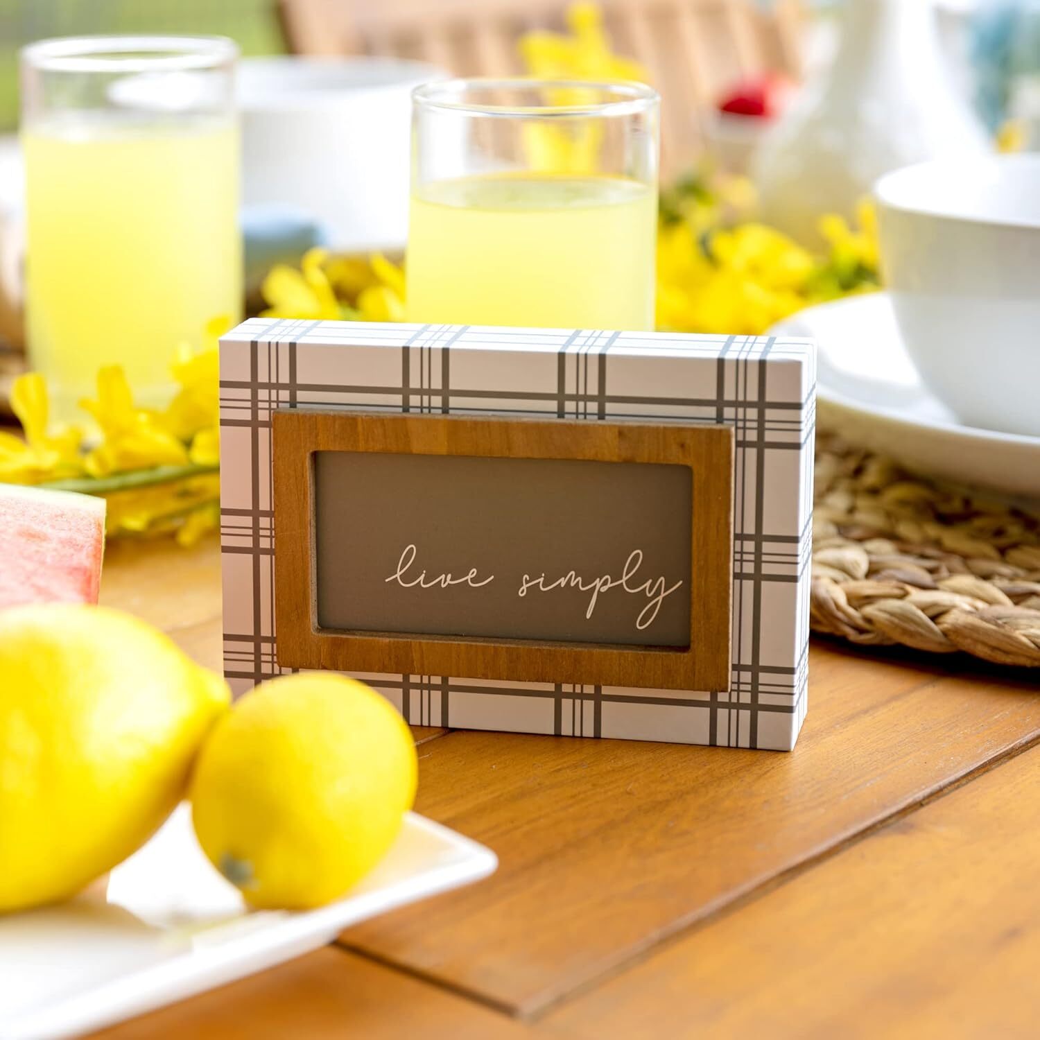 Stratton Home Decor Farmhouse Live Simply Wood Tabletop – Neutral…