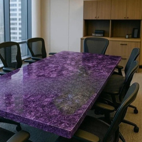 Natural Amethyst Stone Table Top – Purple Crystal Slab Dining Table – Home Decor