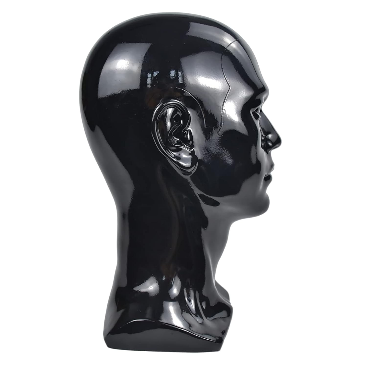 PVC Mannequin Head Black Male Manikin Dummy Stand Model Display Hat black