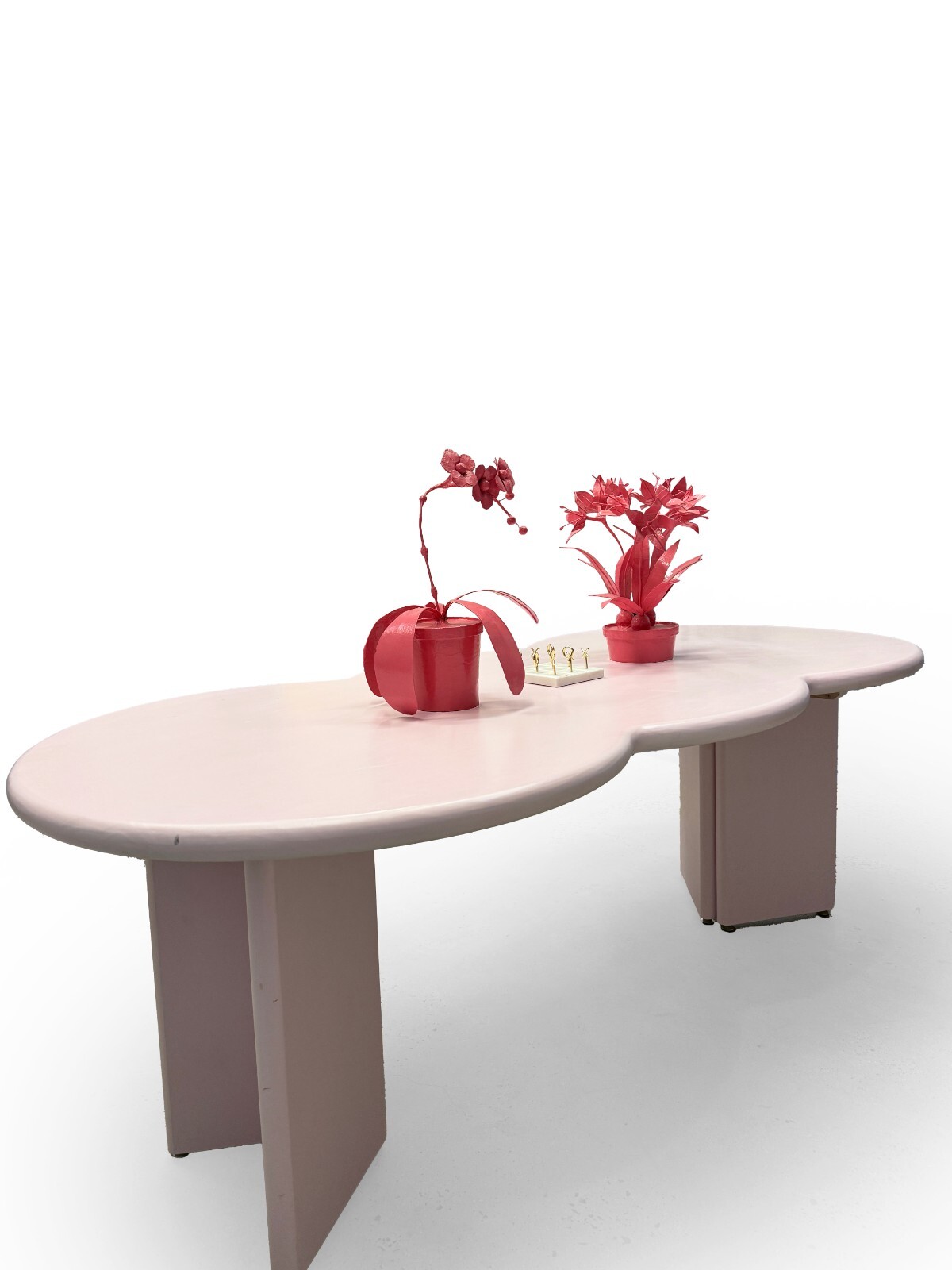 Free Form Solid Wood Table Double Pedestal – Violet – $900 (TriBeCa)
