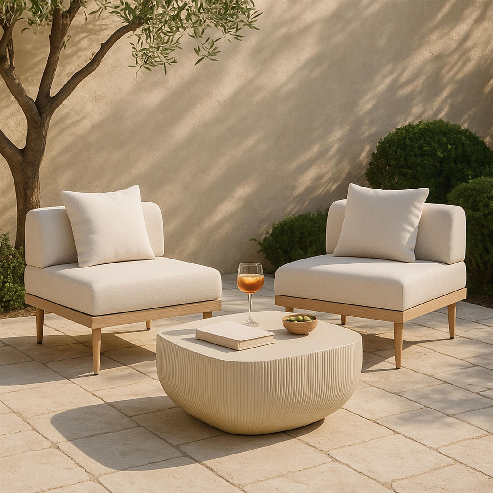 Meridian Furniture Sonara Beige Indoor/Outdoor Concrete Coffee Table