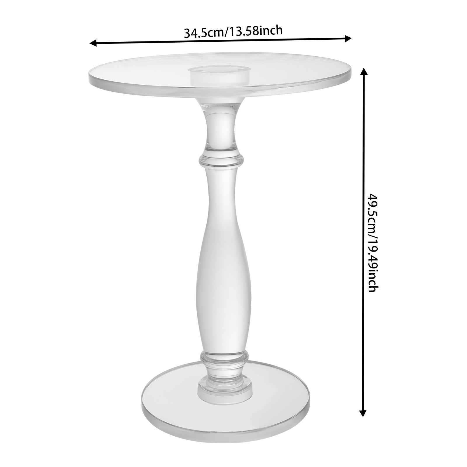 Acrylic Round Side Table 40kg Capacity Coffee Table 19.5 in H Home Sofa Table