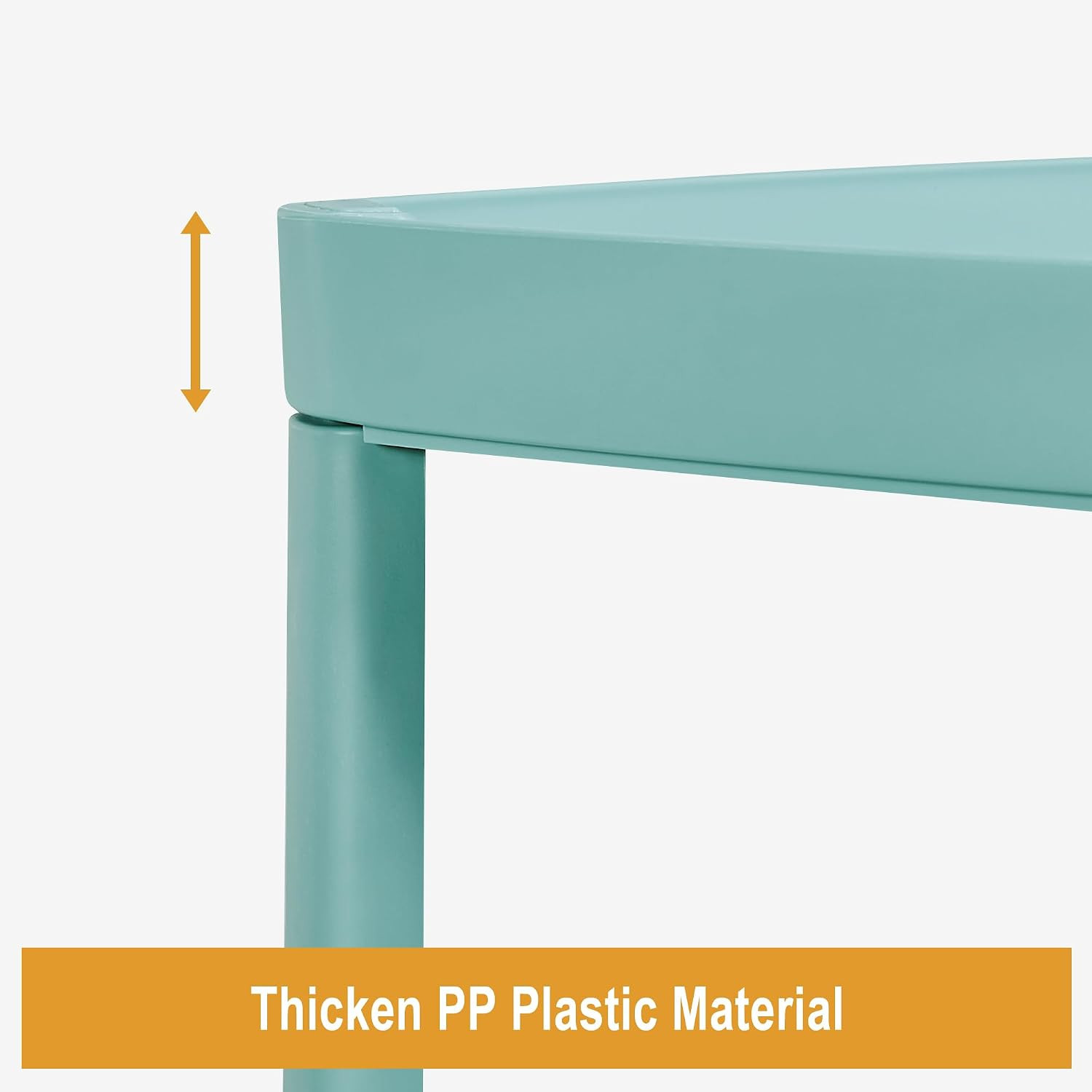 Rolling End Side Table with Lockable Wheels, 2‑Tier Plastic Mobile Sofa Side Tab