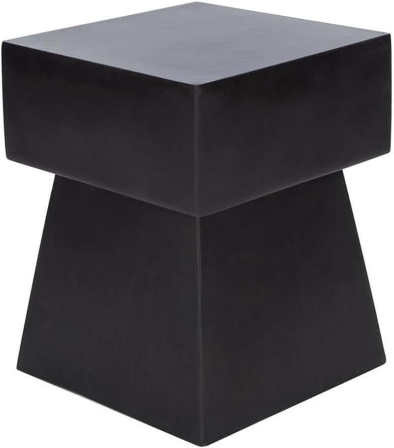 Modern Black Mushroom Concrete Accent Table for Outdoor Zen Spaces