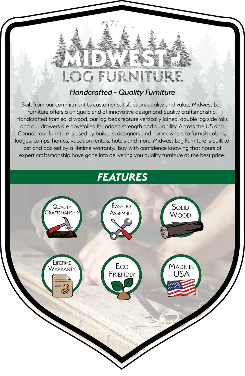 Northern Torched Cedar Log Sofa Table-Free Shipping/Solid Wood/Made in USA