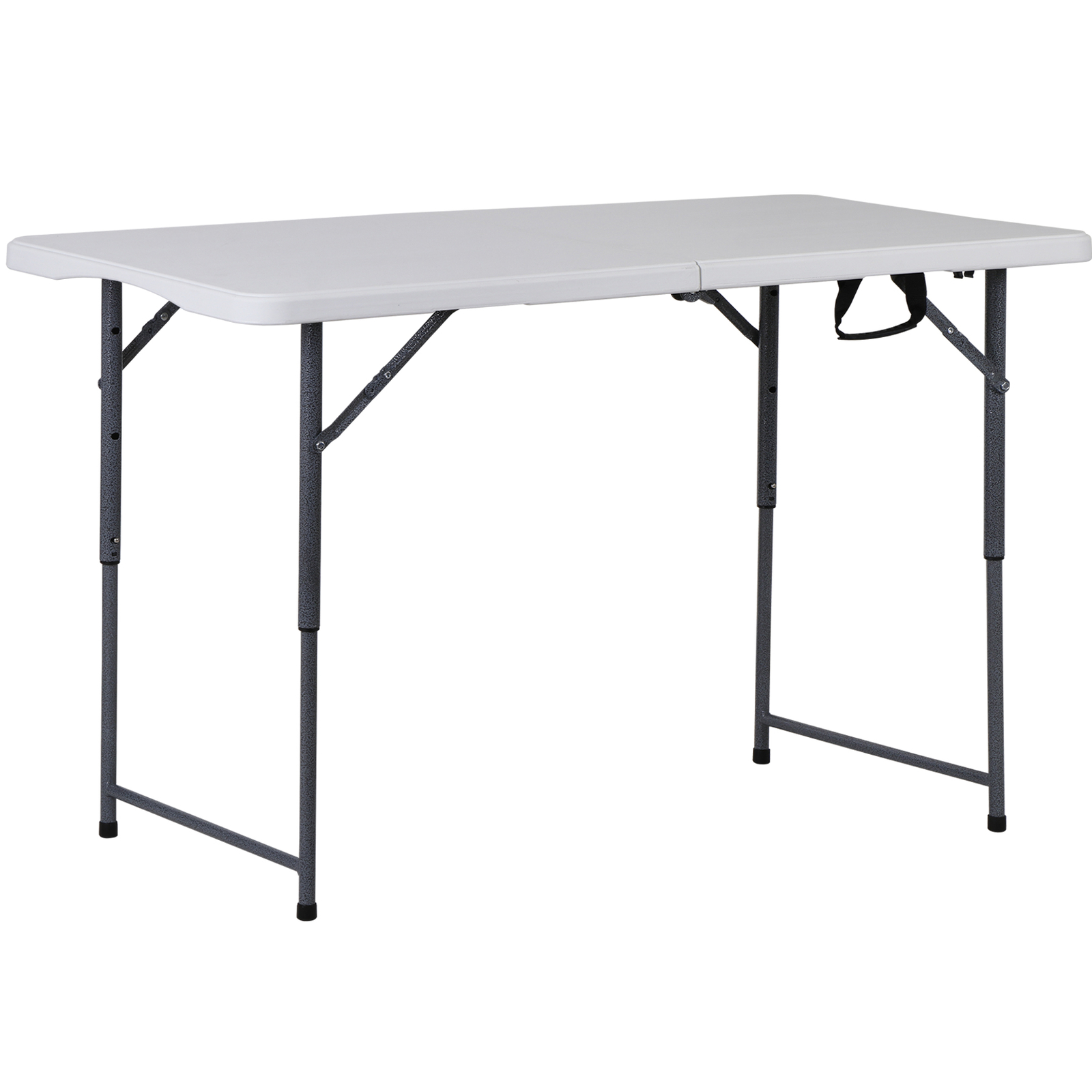 Portable 4FT Folding Table Fold-in-Half Plastic Camping Table In/Outdoor White