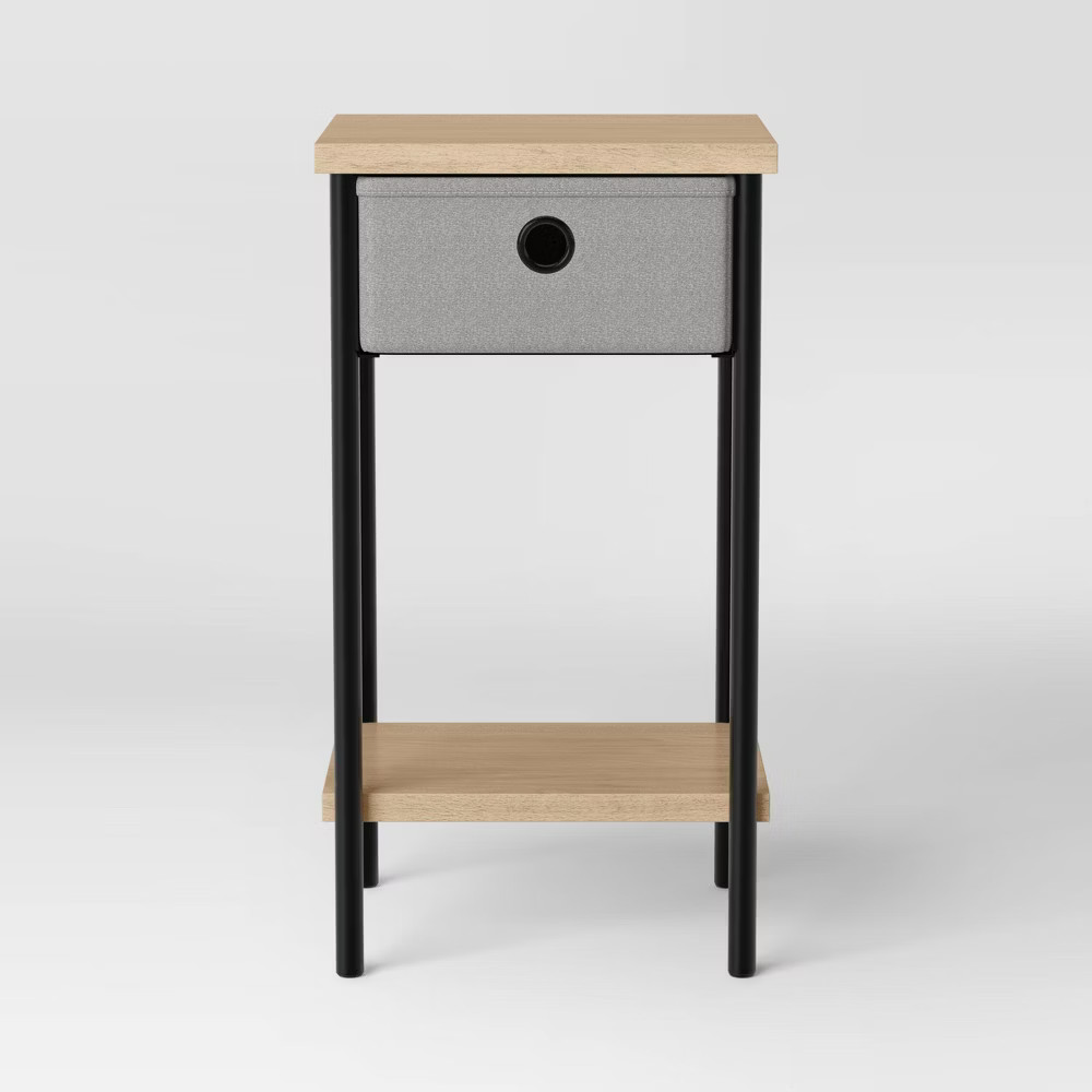 Fabric Bin Dorm End Table Black – Room Essentials