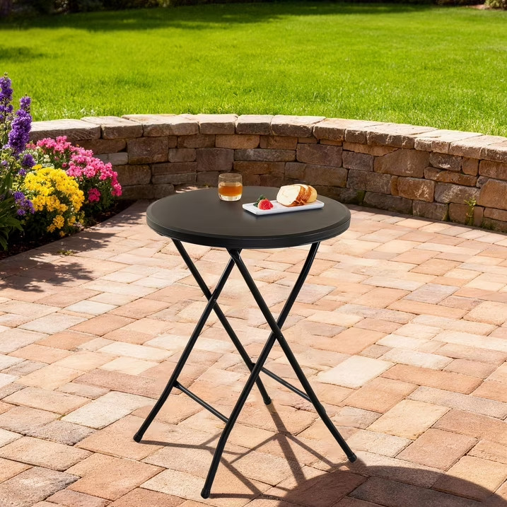 Mainstays 24 inch Round Folding Bistro Table, Black