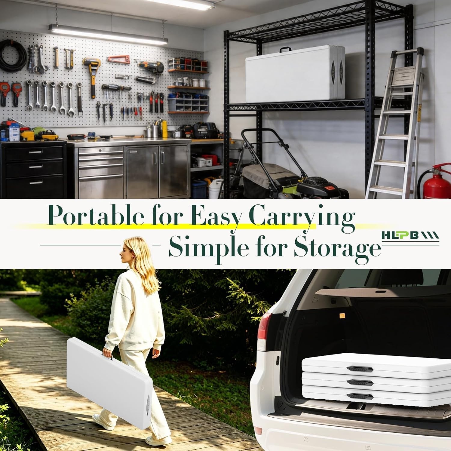Elegant 6 FT Folding Table with Anti-Fold Safety Locks – Indoor/Outdoor Use