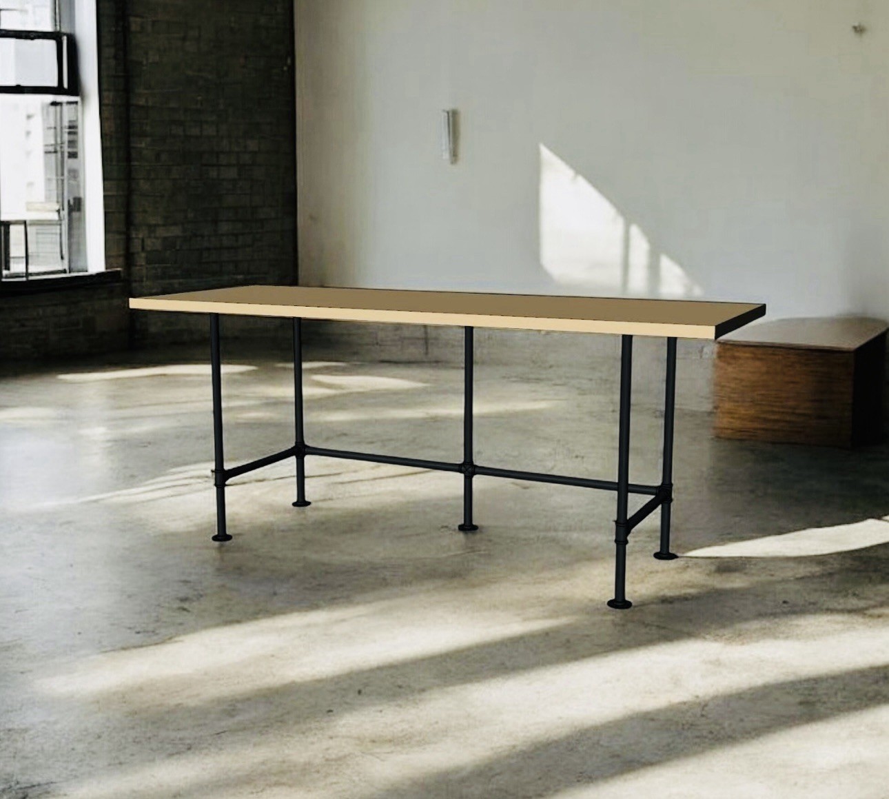 Black Pipe DESK Base “DIY” Parts Kit- 3/4” pipe x 54″ long x 24″ wide x 40″ tall