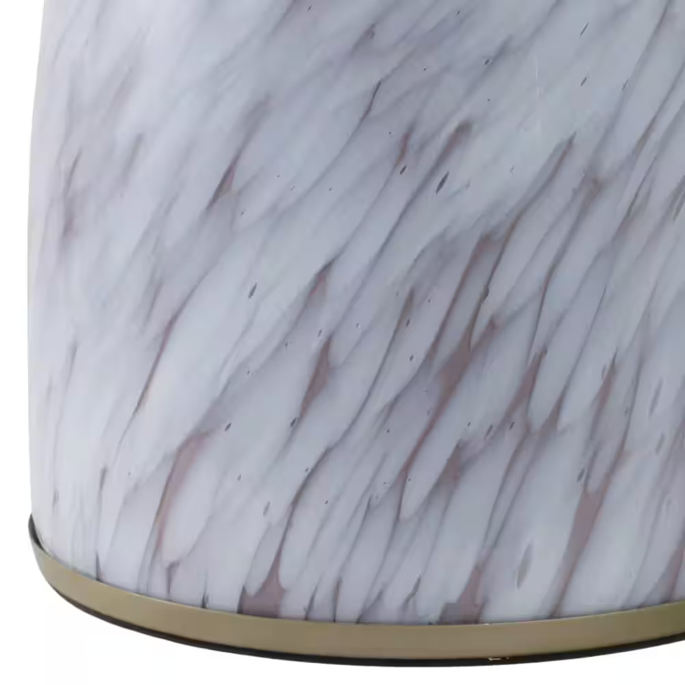 12 In. Pink round Glass Small Art Sturdy Base End Table