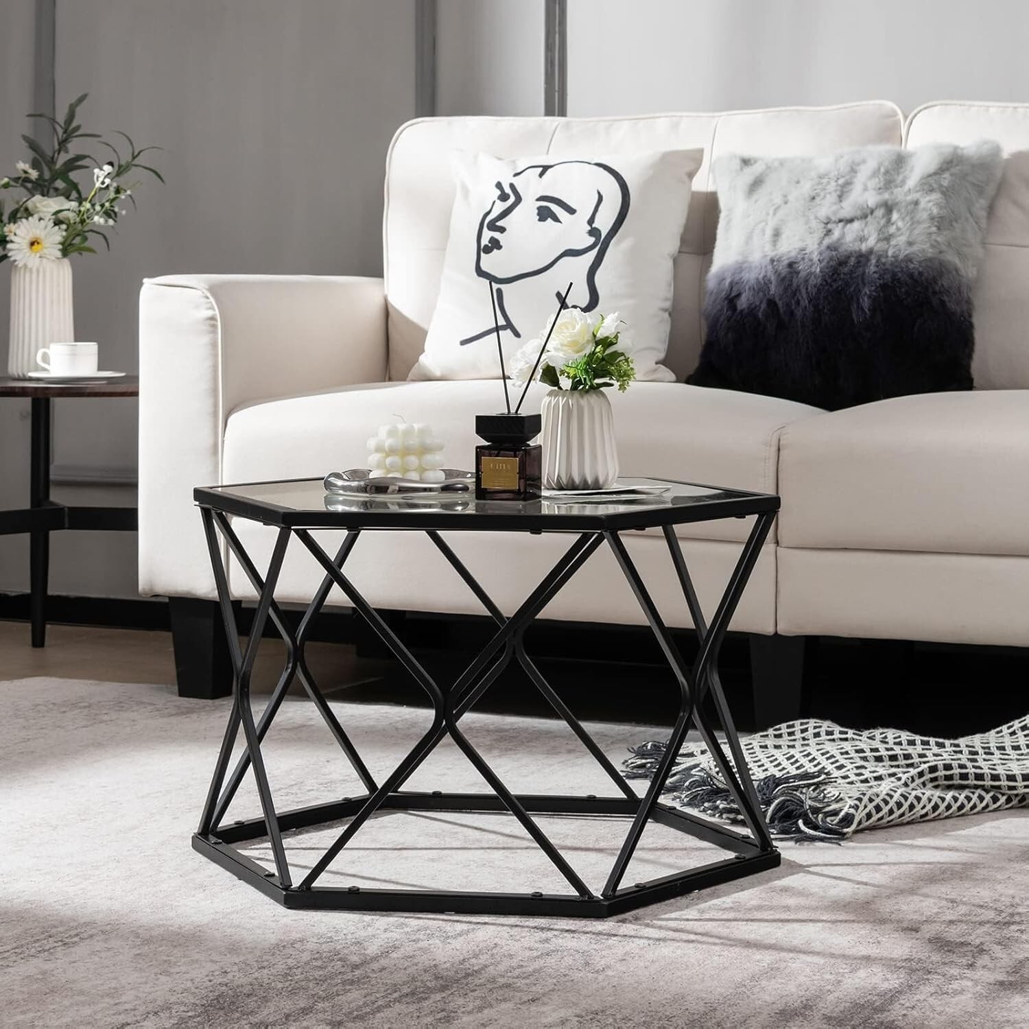 Tempered Octagon Glass table top – 1/4″ Thick – Double Bevel Polish Edge
