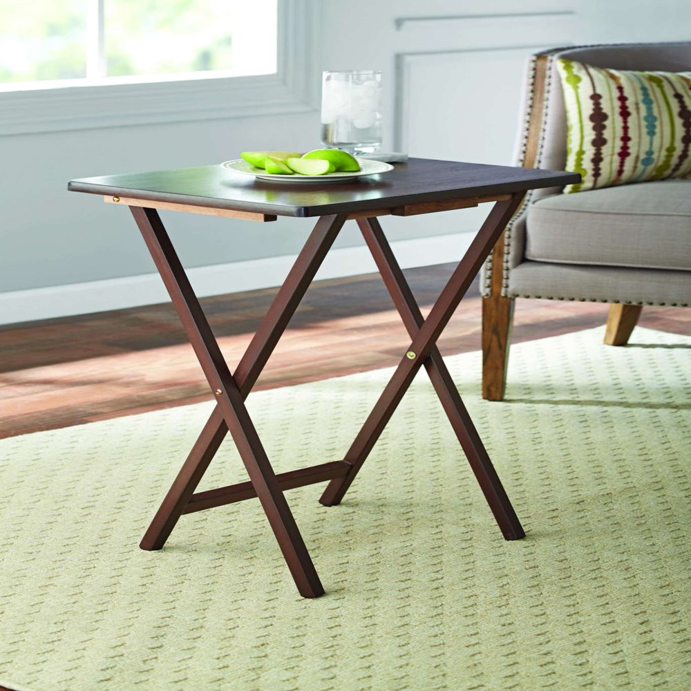 Stylish Folding TV Tray Table Set Sofa Side Storage Table Home Decor 2-Pack