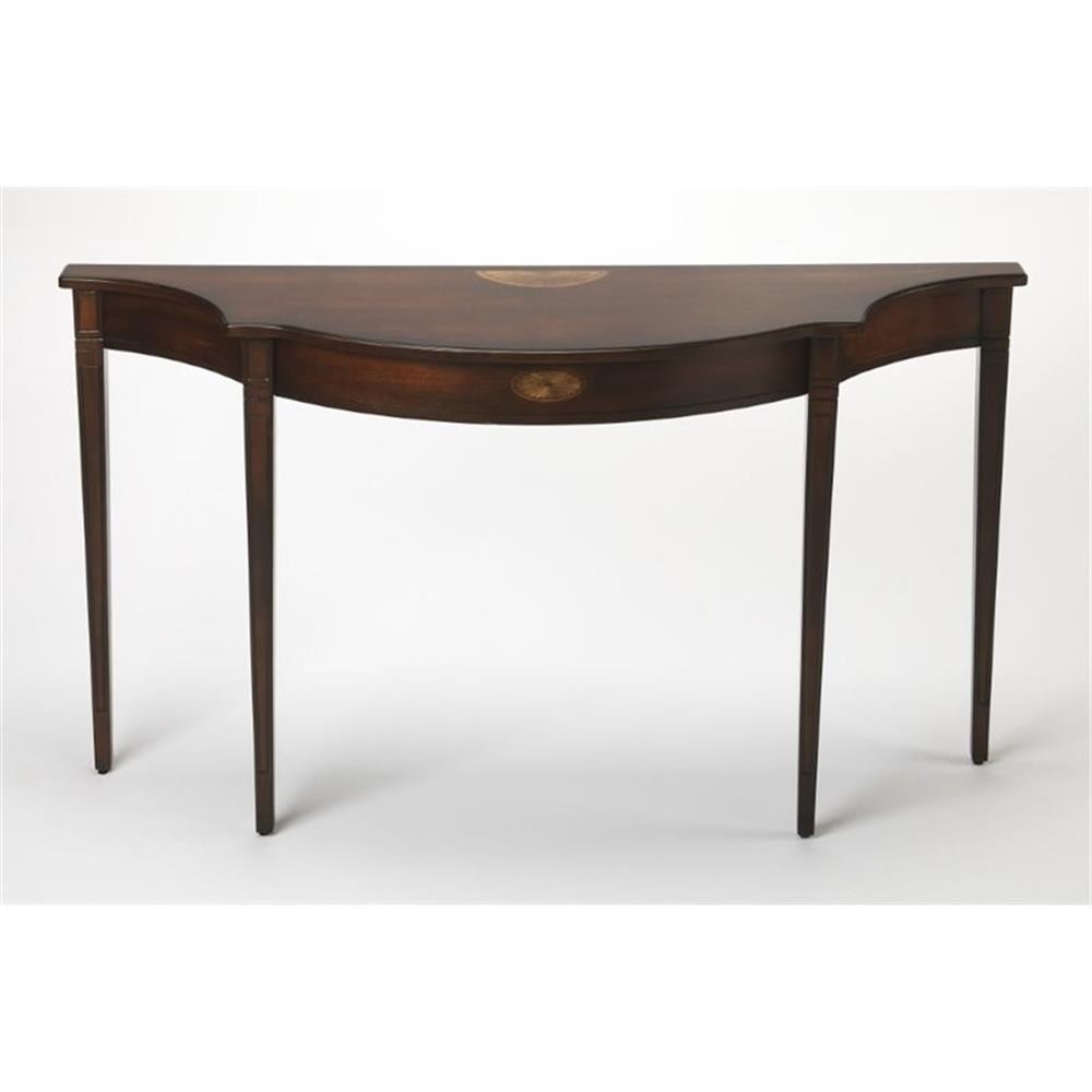 Butler Chester 54″W Demilune Wood Traditional Console Table – Cherry