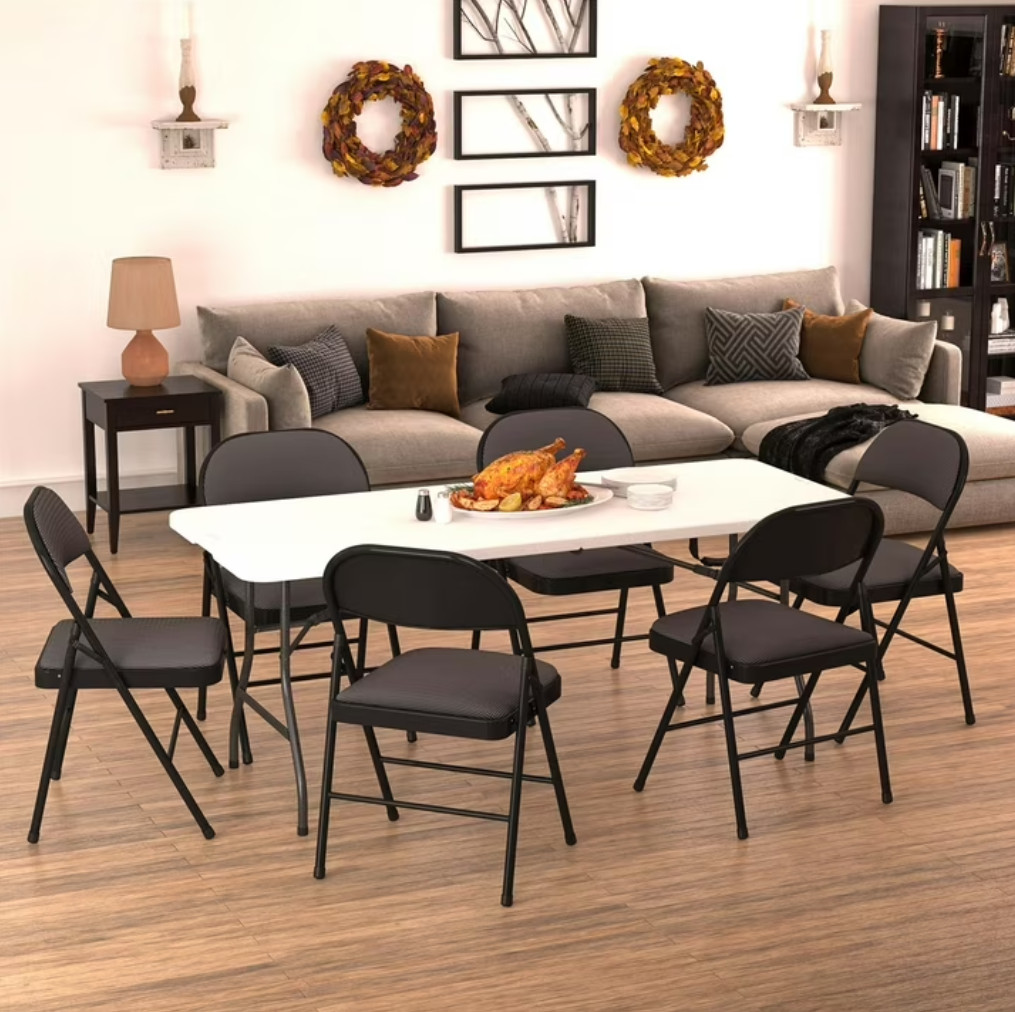 Cosco 6 Foot Premium Folding Table, White Speckle New