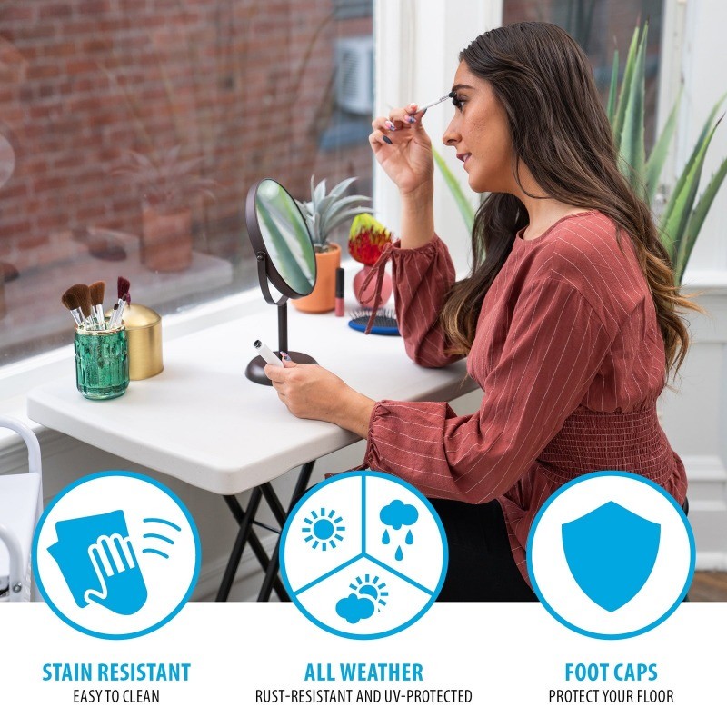 30 inch Personal Folding Table Indoor/Outdoor Almond 28240)