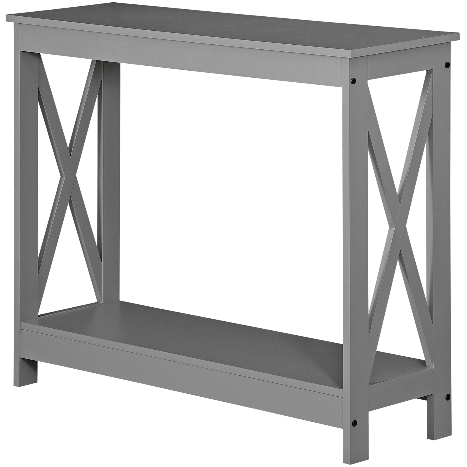 2-Tier Console Table x-Design Entryway Sofa Side Table for Living Room Grey