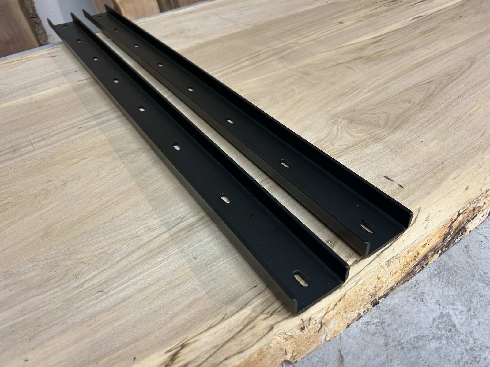 48 Inch C Channel Steel Support for Table Tops/Live Edge Slabs – 7/8”Legs/2 Pack