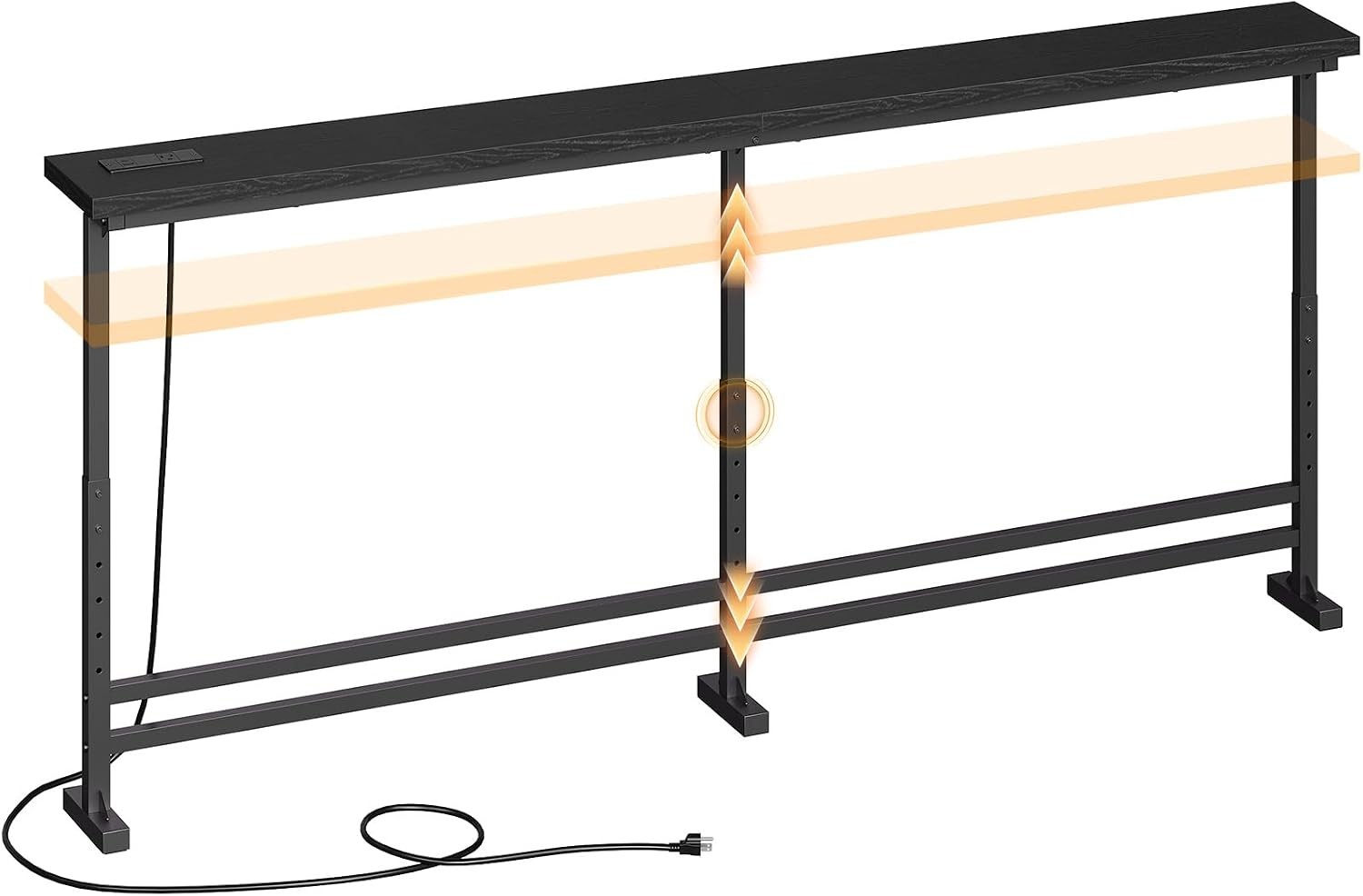 78.7″ Console Table with Adjustable Height (27.6″-35.4″) and Power Outlet