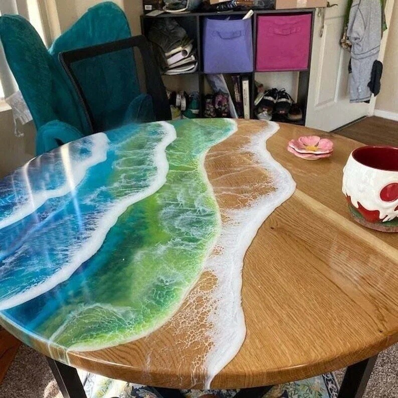 Diy Ocean Wave Resin Epoxy Table Top/Sand Epoxy Resin Countertop Decor Furniture