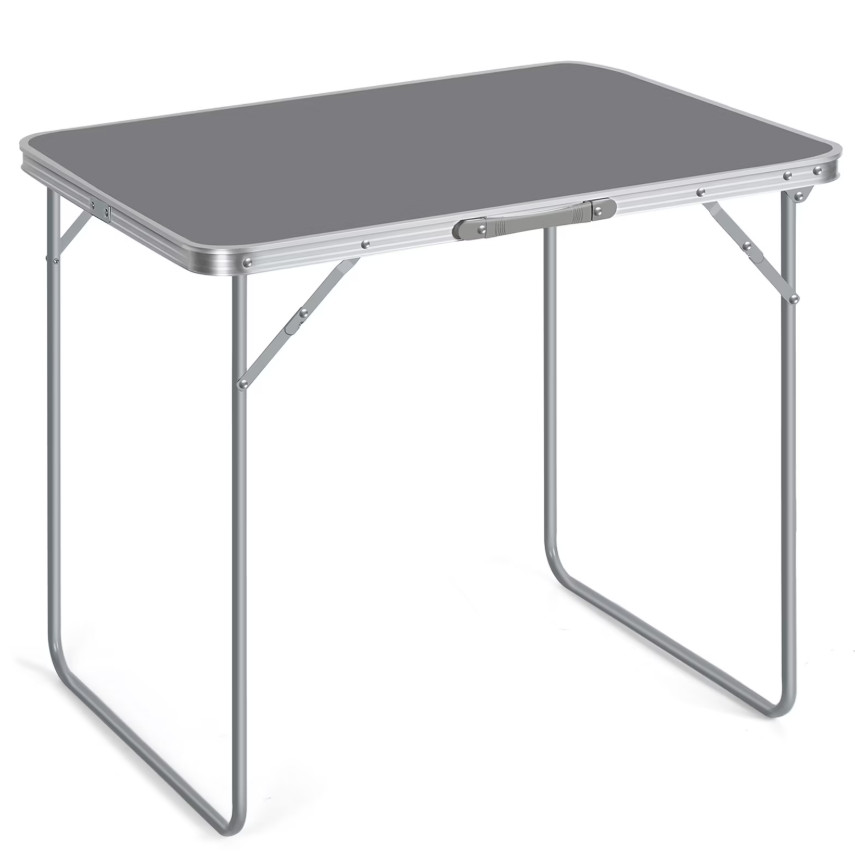 Space-Saving Folding Table, Portable Charcoal Gray Multi-Purpose Card Table