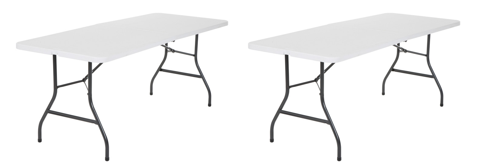 Cosco (2-Pack) 6 Foot Centerfold Folding Table, White