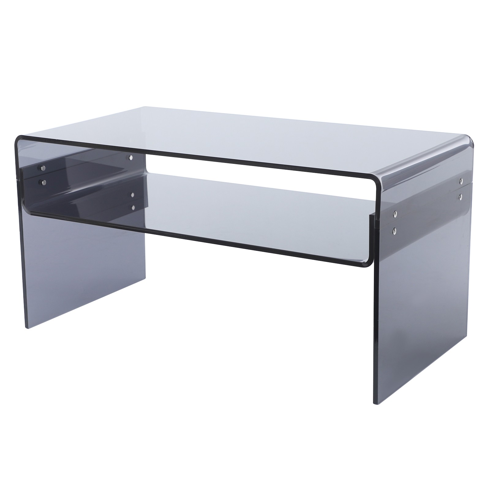 Modern Acrylic Coffee Table, 2-Tier End/Side Desk, 31.5″ W x 15.8″ D/H, Black