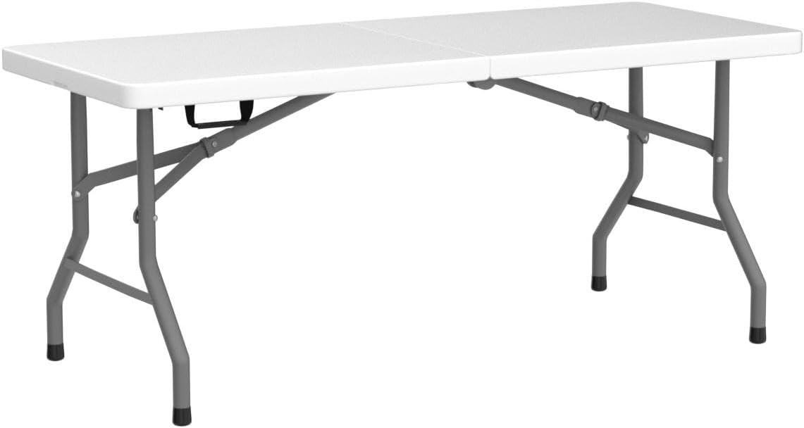 Lightweight 6FT Folding Table with Protective Waterproof Top – Indoor/Outdoor
