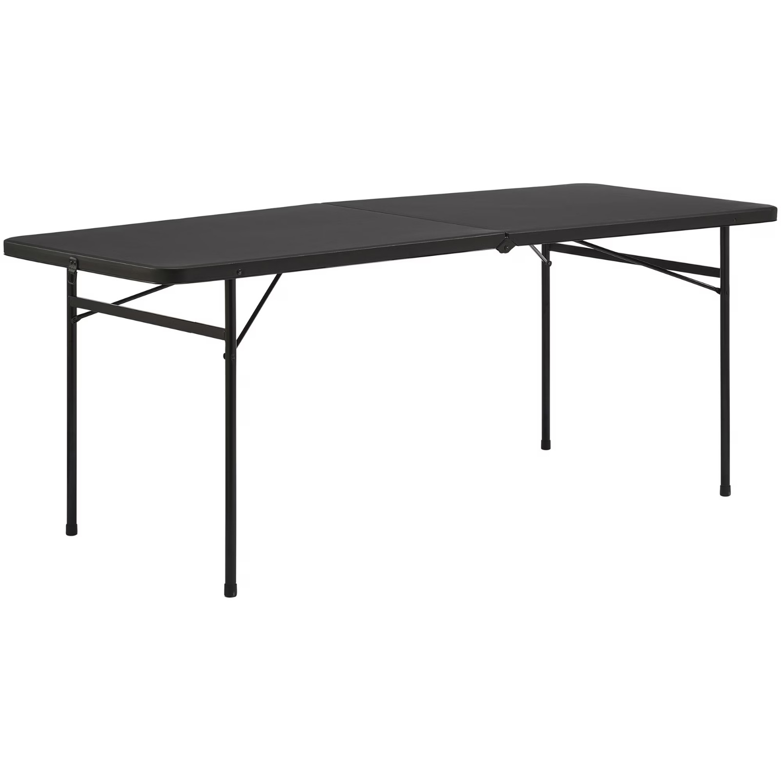 Mainstays 6 Foot Bi-Fold Plastic Folding Table – Black
